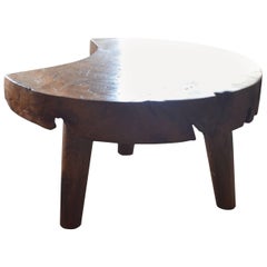 Andrianna Shamaris Moon Shaped Single Slab Teak Wood Side Table