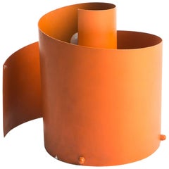 Orange Metal Spiral Table Lamp