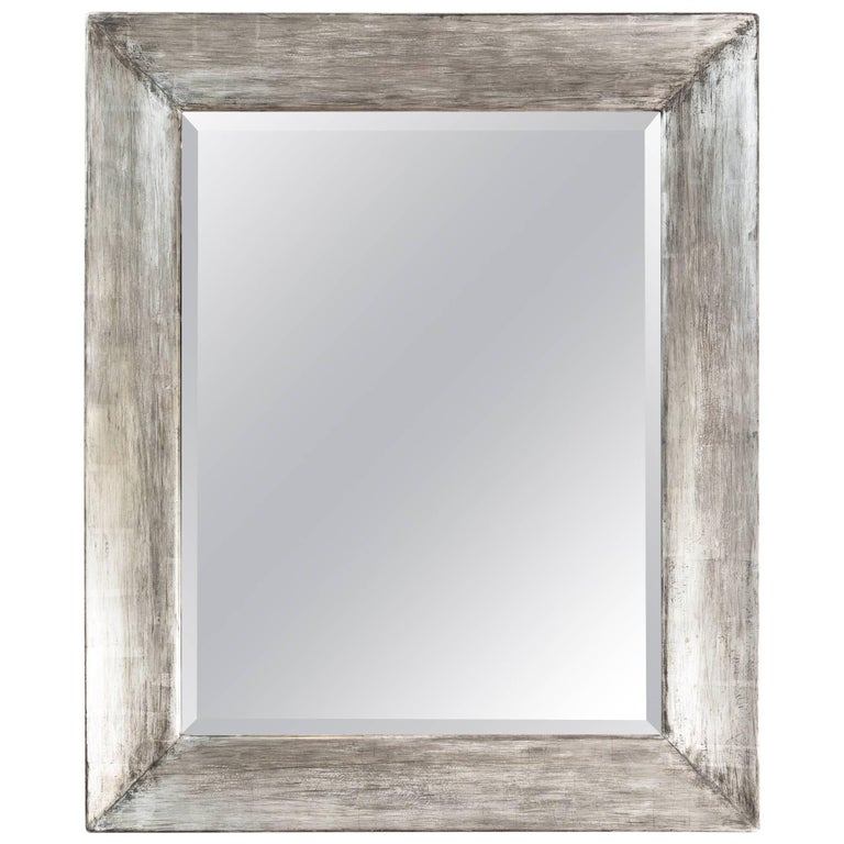 Paul Marra Distressed Silver Frame Mirror For At 1stdibs Paul Marra Distressed Silver Frame Mirror For