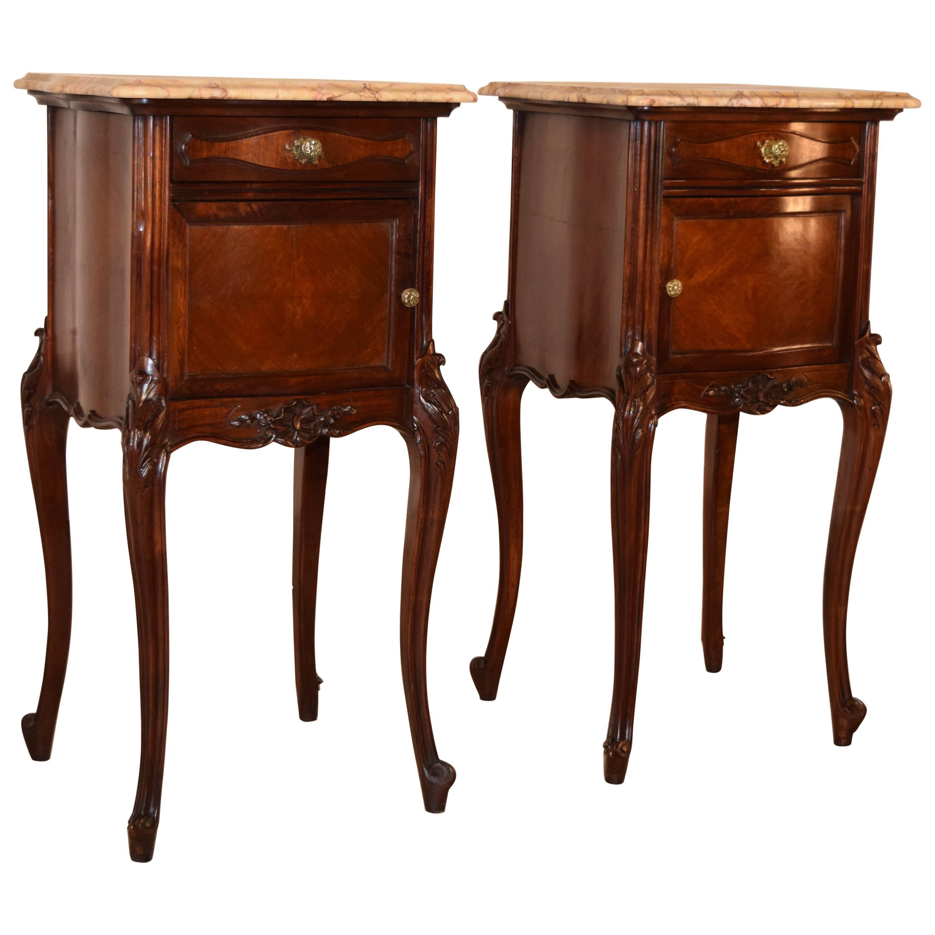 19th Century Pair of French Bedside Tables