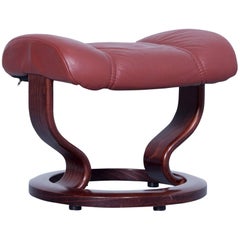 Stressless Consul Footstool Leather Red Brown Relax Function Couch Modern