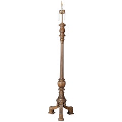 Wood Carved and Gilt Neoclassical Floor Lamp