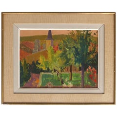 Jean Claude Aujame 1959 French Countryside Landscape Oil Painting 