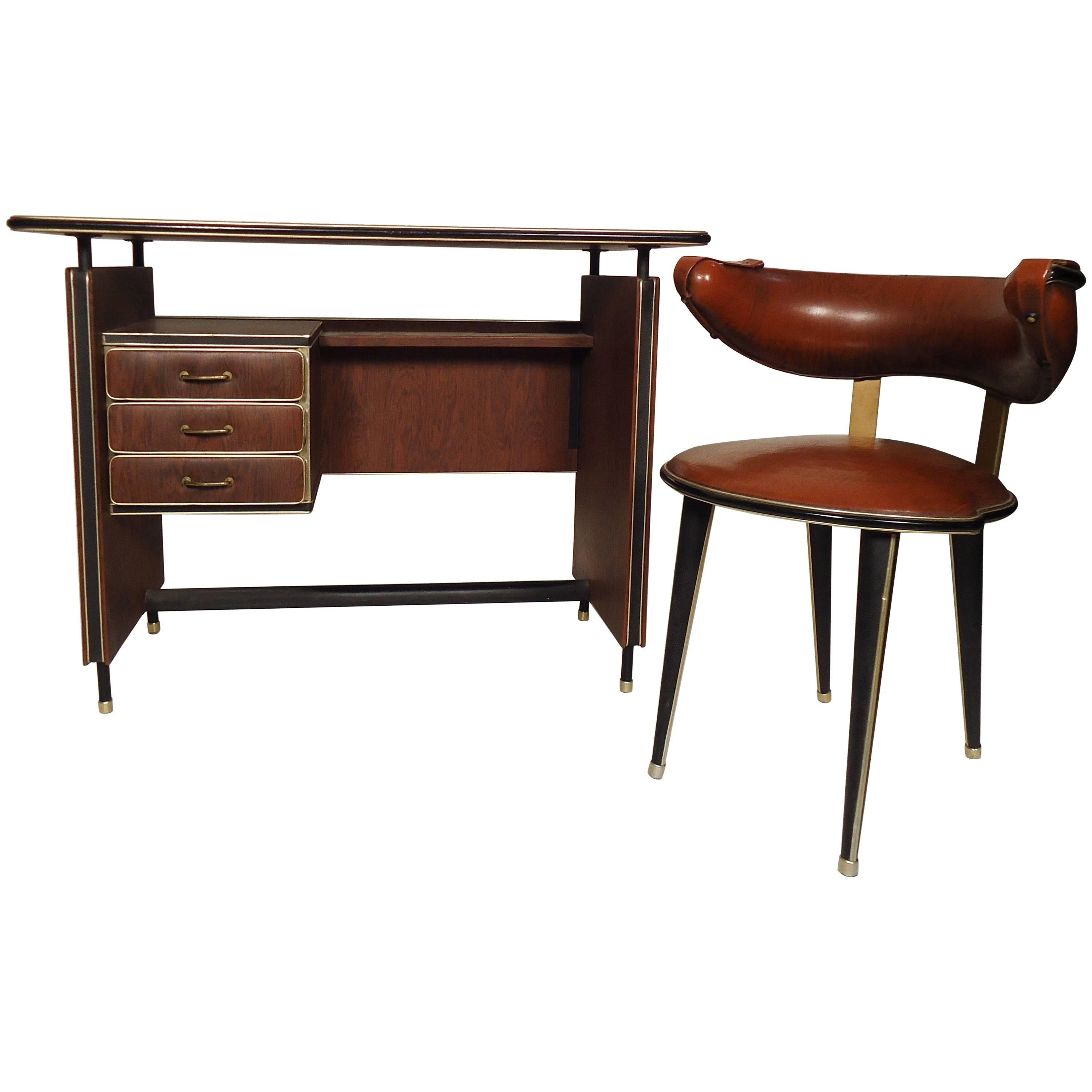 Vintage Modern Italian Desk and Chair 