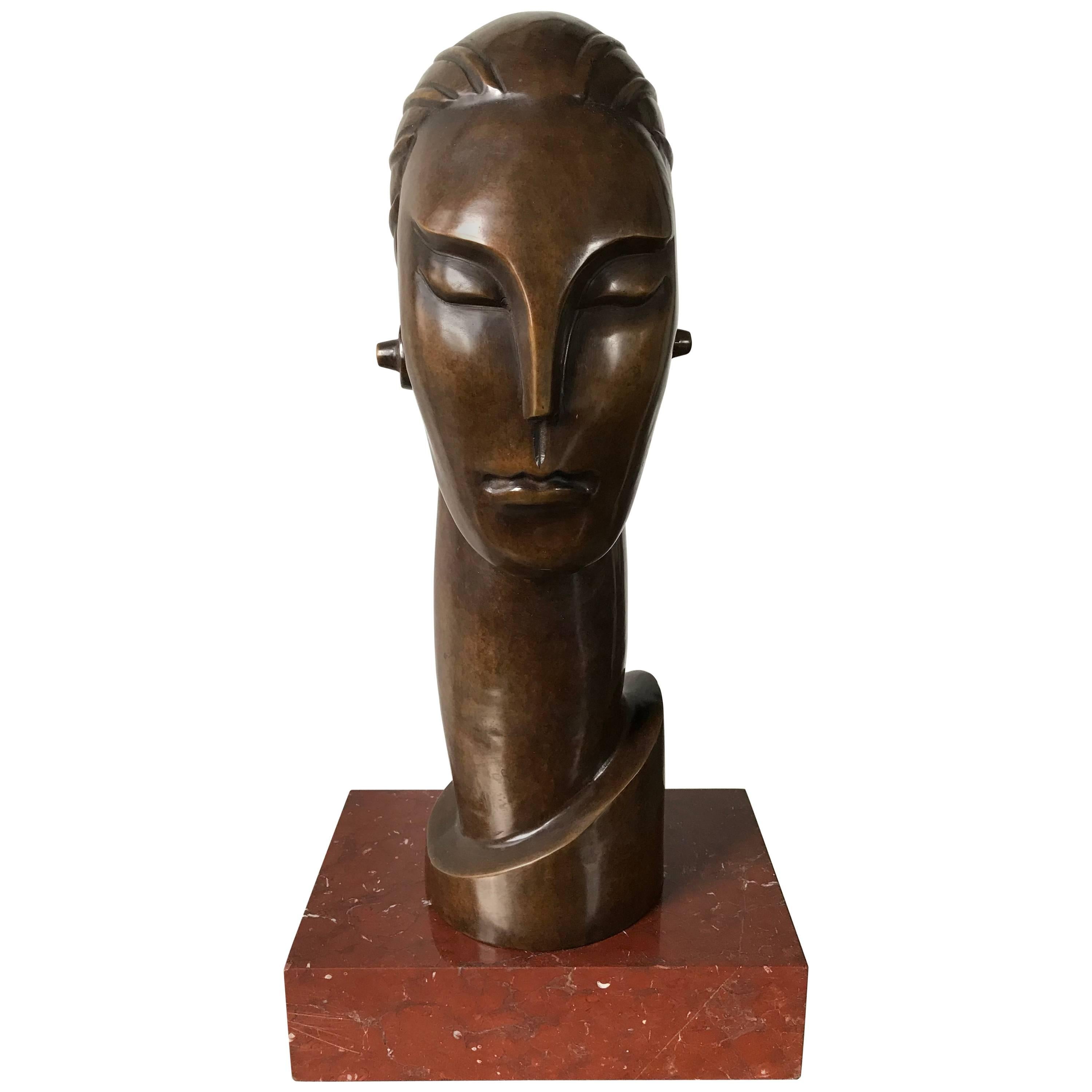 Art Deco Bronze Bust
