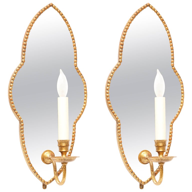 Pair of Mirrored Style Wall Sconces by Vaughan at 1stDibs