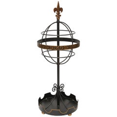 Tole Vintage Fleur de Lys Umbrella Stand