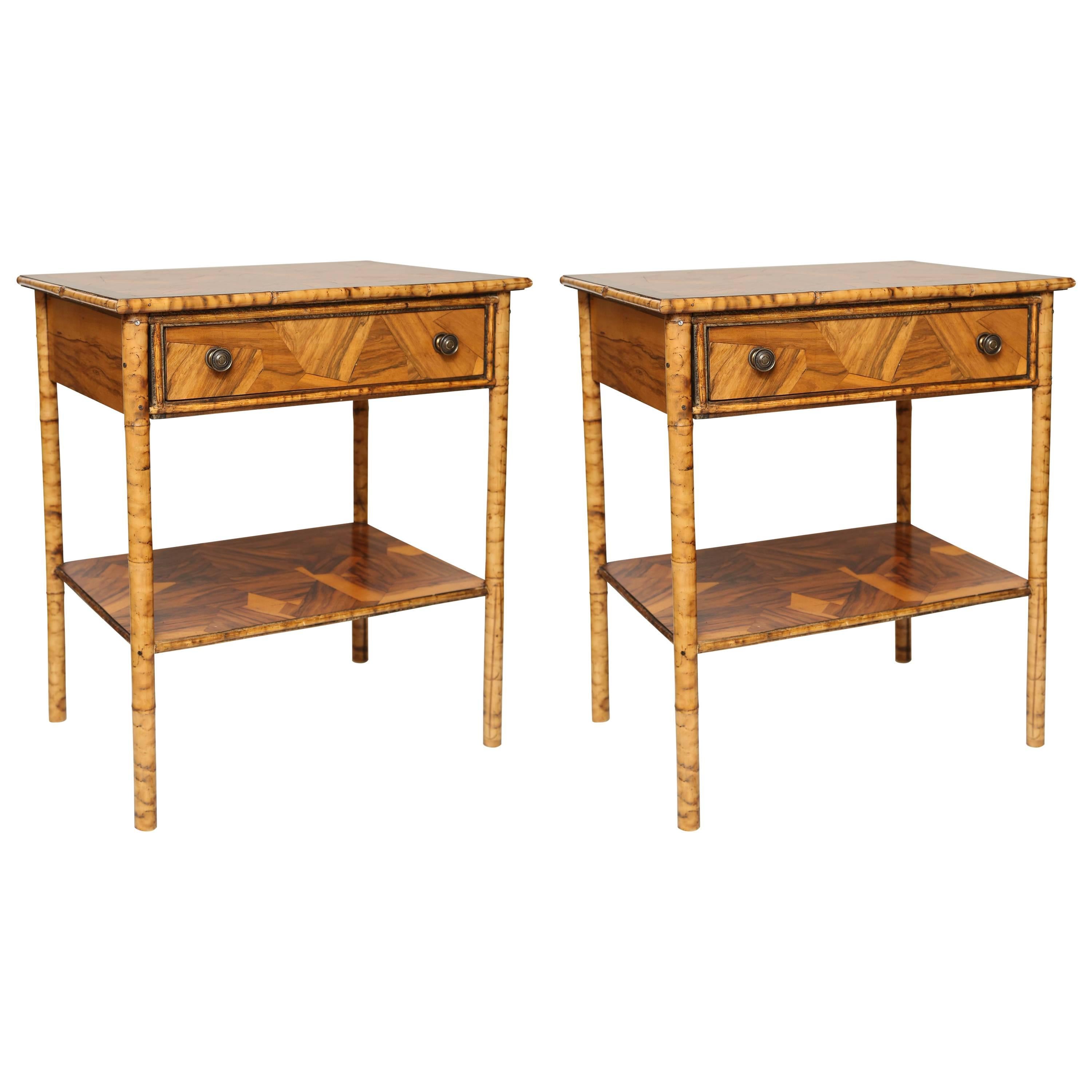 Pair of Antique Bamboo Side Table