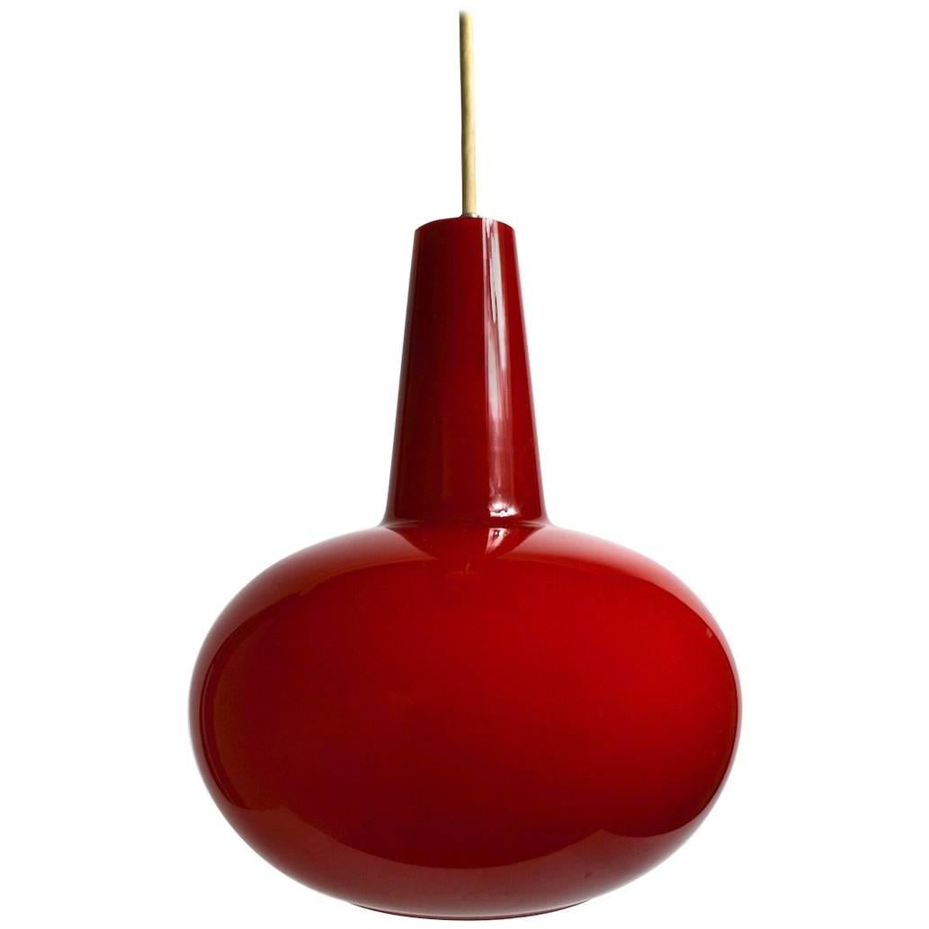 Colored Glass Pendant by Prescolite  Red 2 available