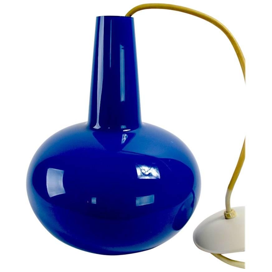 Colored Glass Pendant by Prescolite  Blue