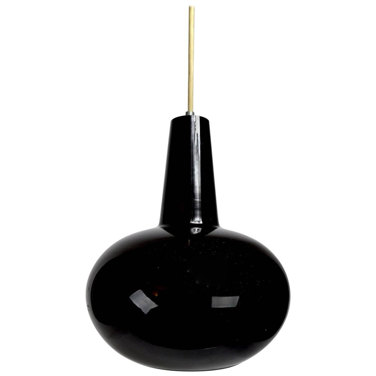 Colored Glass Pendant by Prescolite Black 2 available  For Sale