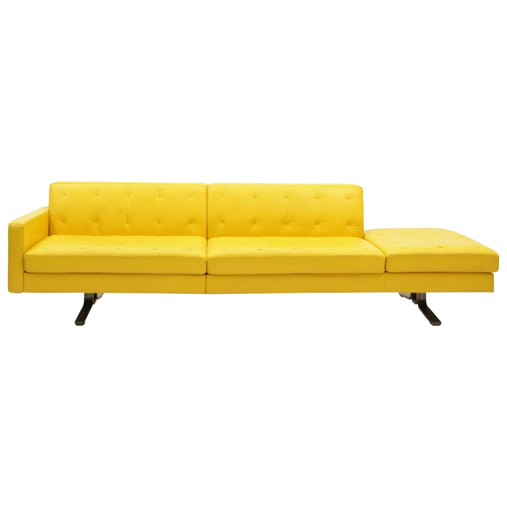 Yellow Leather Sofa by Jean-Marie Massaud for Poltrona Frau One Arm, Beautiful
