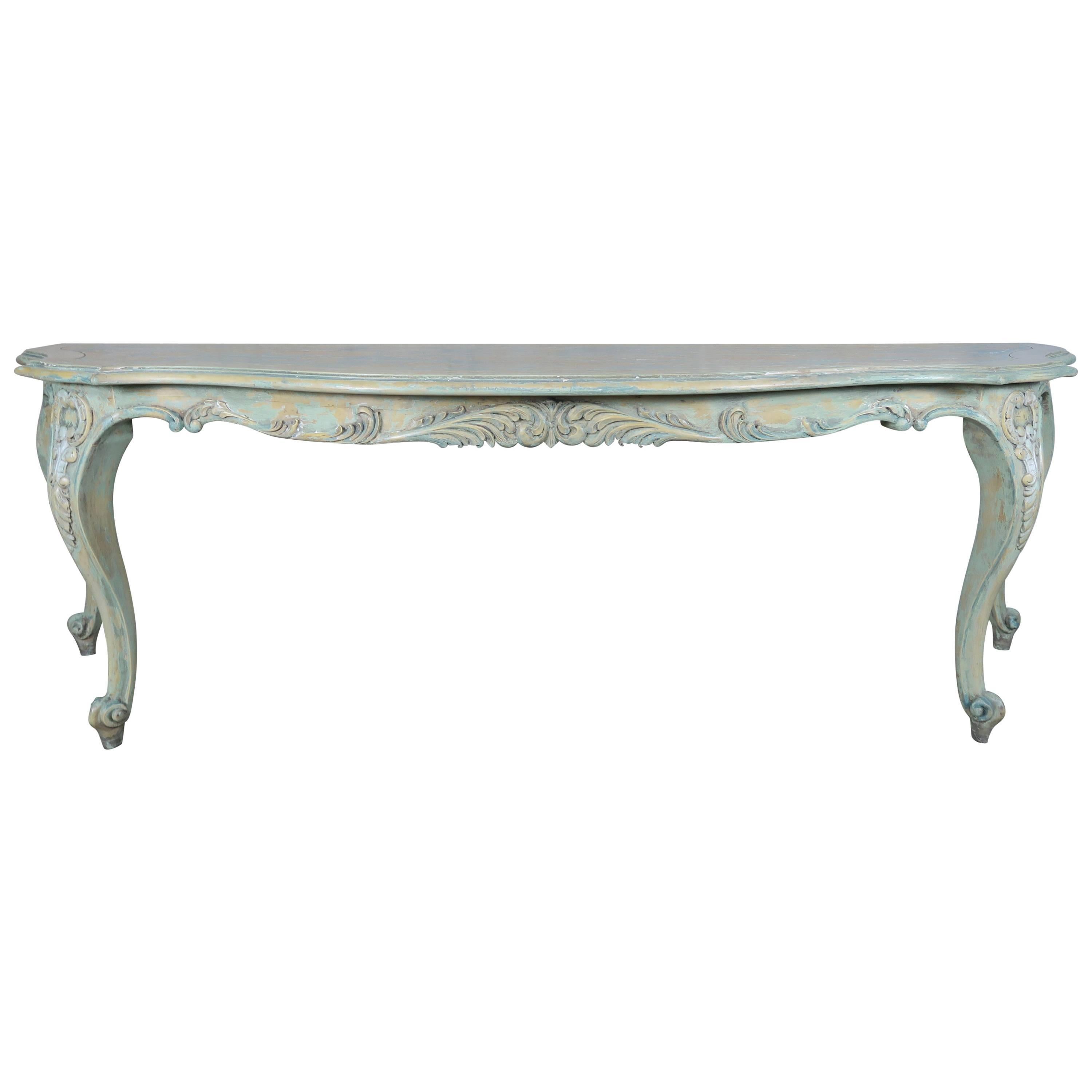 French Louis XV Style Painted Console, circa 1940s