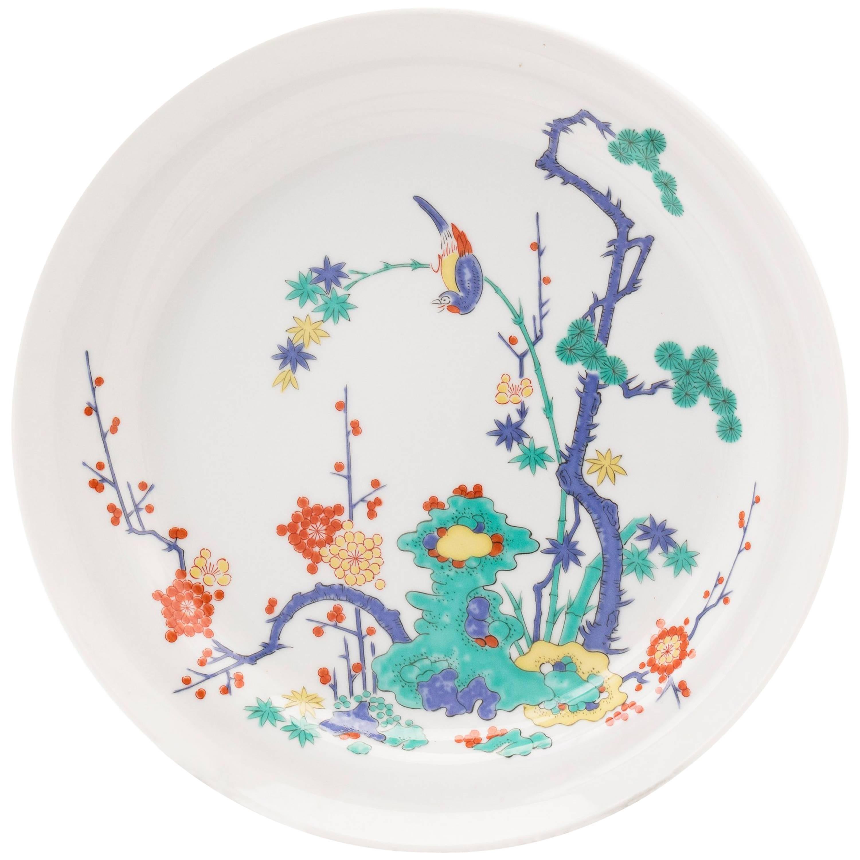 Japanese Arita Porcelain Plate in Kakiemon Style, circa 1960