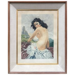 Yves Diey, Art Deco Etching circa 1940, Signed