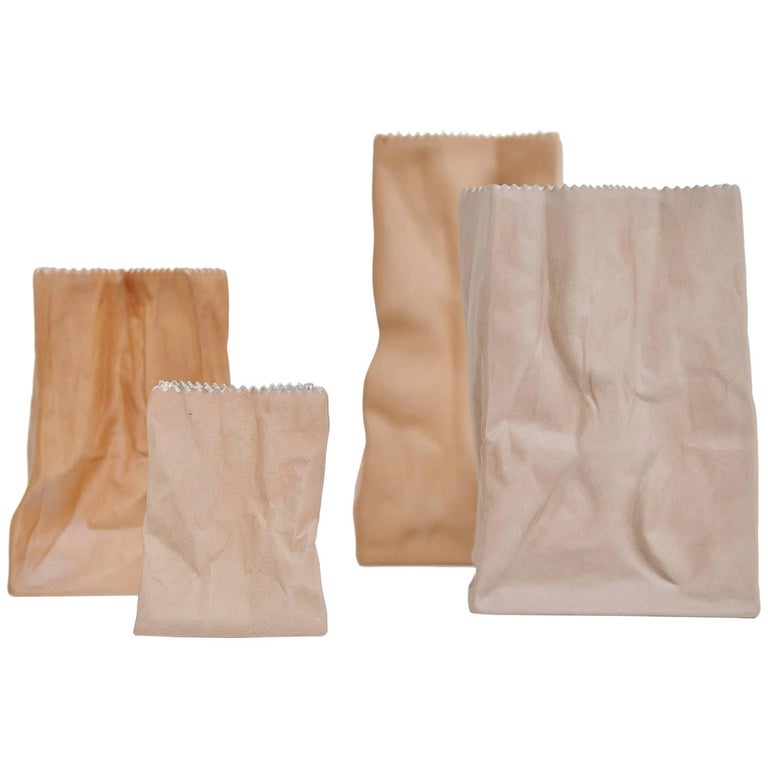 Tapio Wirkkala Paper Bag Vases Rosenthal Germany 1977 For Sale