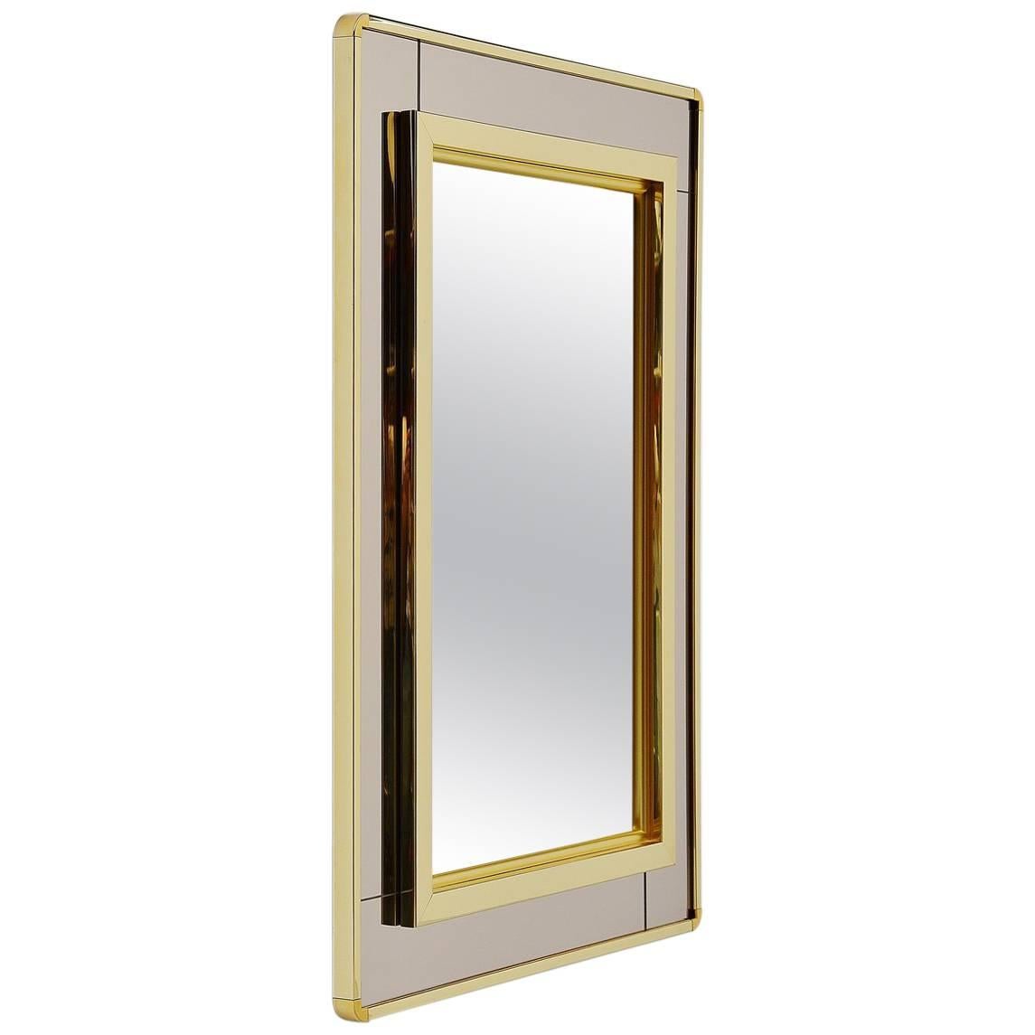 Romeo Rega Style Wall Mounted Mirror, Italy, 1970