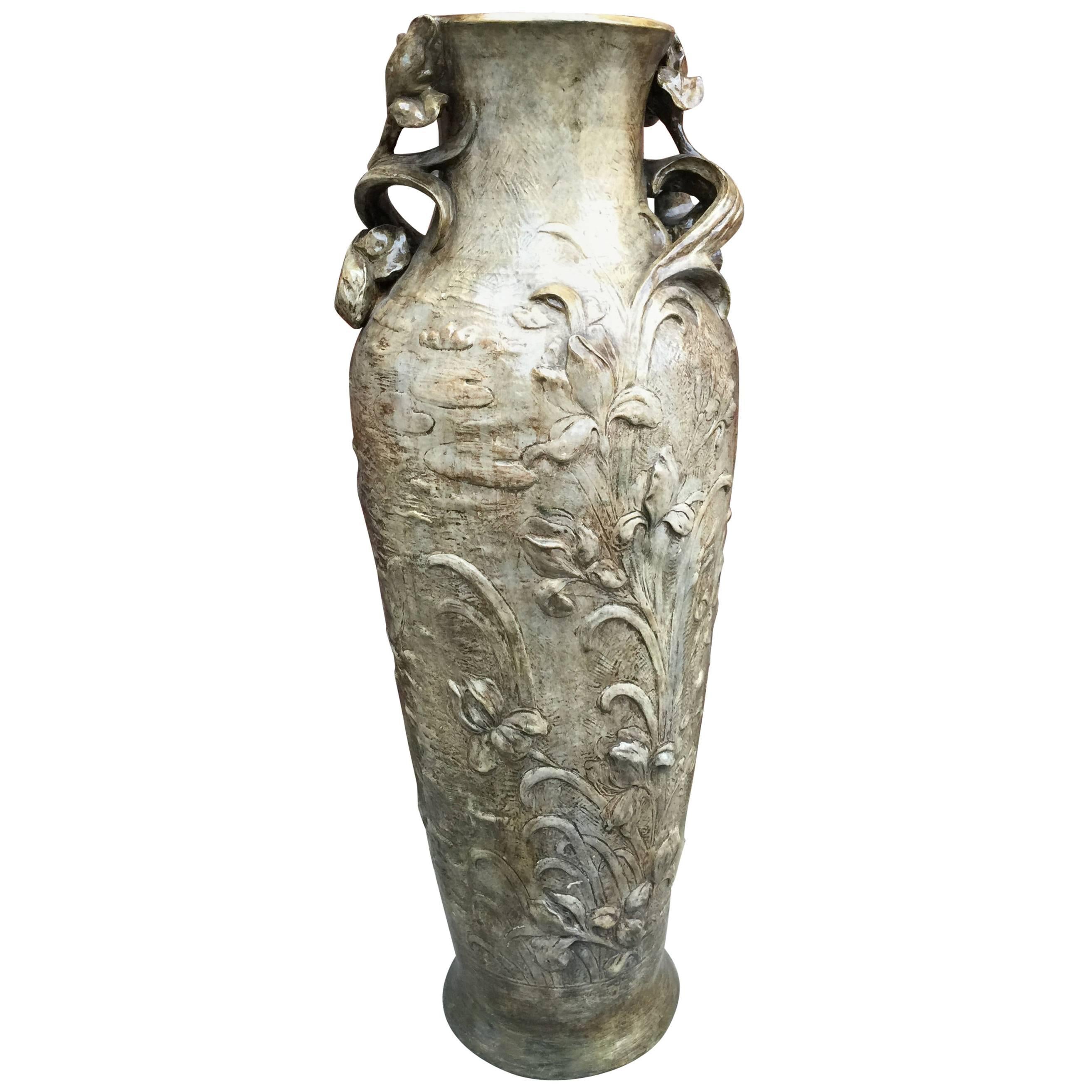 Friedrich Goldscheider Attributed Large Symbolist Vase "Iris"
