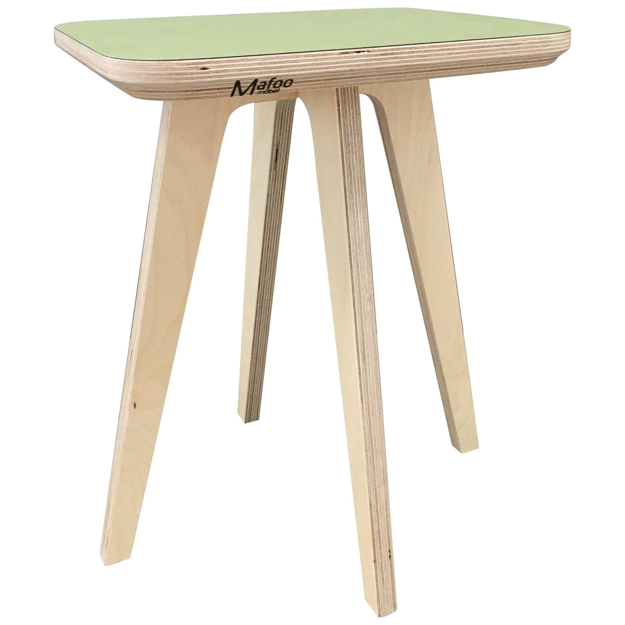 Hoscha Stool, hand veneered plywood stool, designed and made by Lee Matthews For Sale