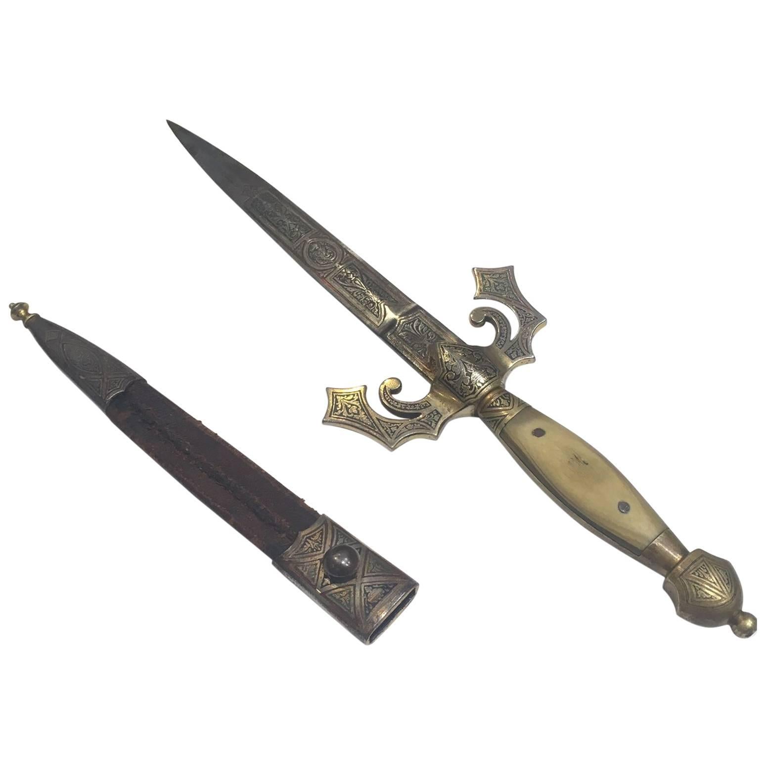 19th Century Toledo Dagger, Spanish For Sale