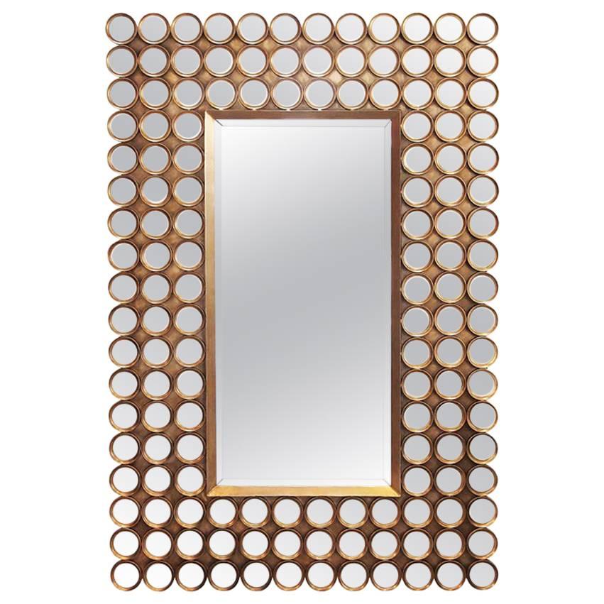 Mirror 144 Facets Matte Gilded For Sale