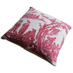 'La Peche Et Le Commerce Maritime' 18th Century French Toile De Jouy Cushion