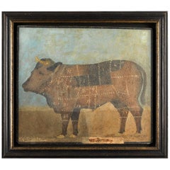 Butcher's Sign Bull Standing Four Square