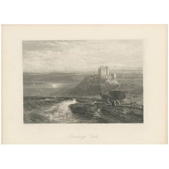Antique Print of Bamburgh Castle by J. Godfrey, circa 1875 Antique Print of Bamburgh Castle by J. Godfrey, circa 1875