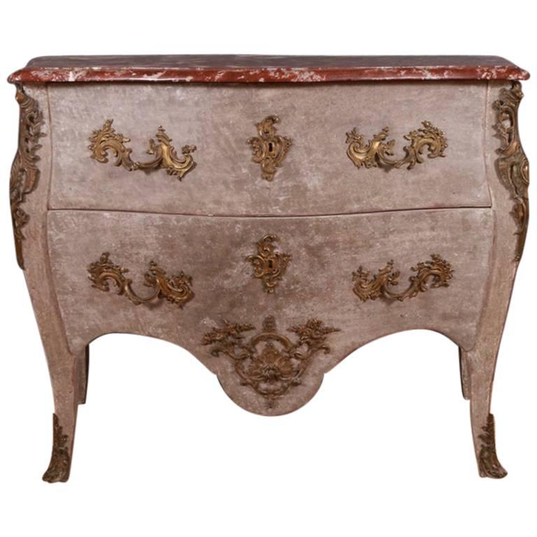 French Painted Rococo Revival Commode For Sale