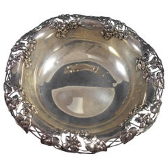 Tiffany & Co Sterling Silver Fruit Bowl Pierced Applied Violets #2034 Hollowware