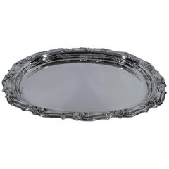Antique Tiffany Fancy Heavy Oval Sterling Silver Serving Tray