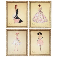 Robert Best Framed Barbie Collection, Set of Four at 1stDibs | robert best barbie prints, robert