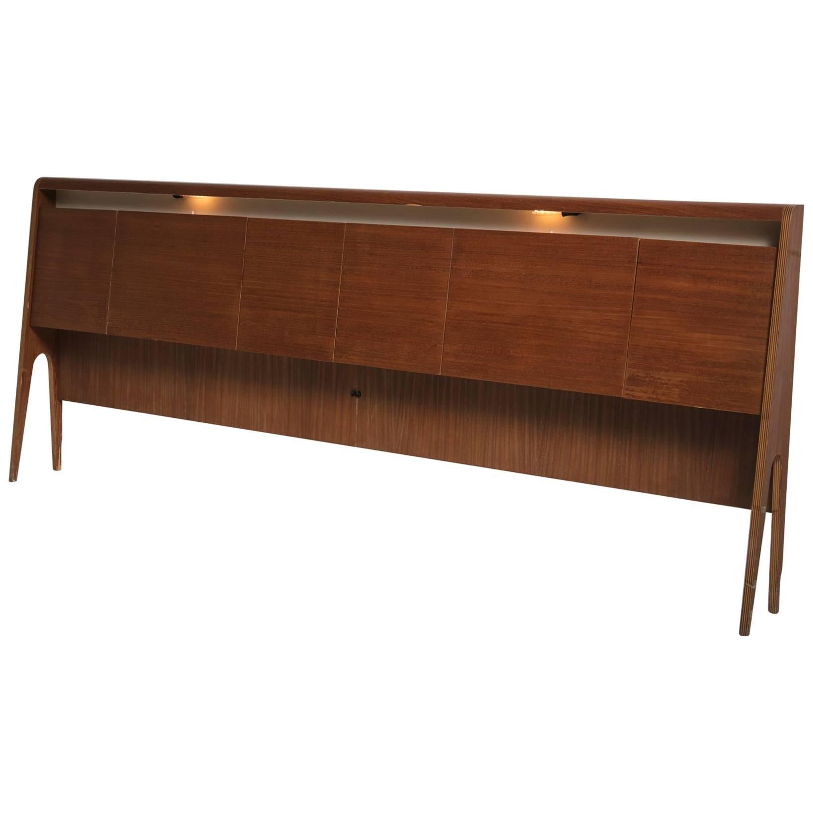 Plywood Double Bed Headboard, Italy, 1950s For Sale
