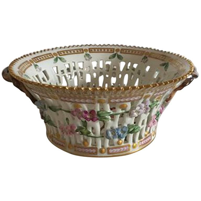 Antique Royal Copenhagen Flora Danica Fruit Basket #3532