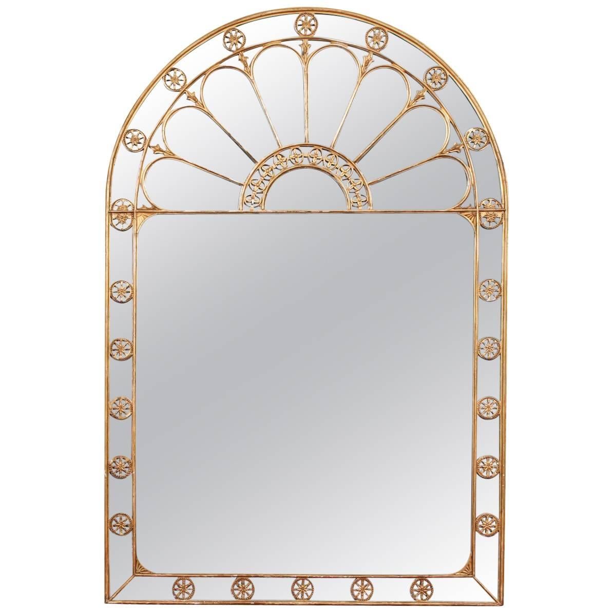 Early 19th Century Late Georgian Gilt Palladian Form Mirror