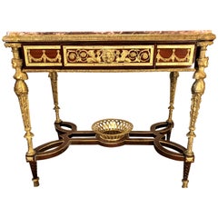 Adam Weisweiler Style Center Table or Desk Depicting Four Full Bodied Woman