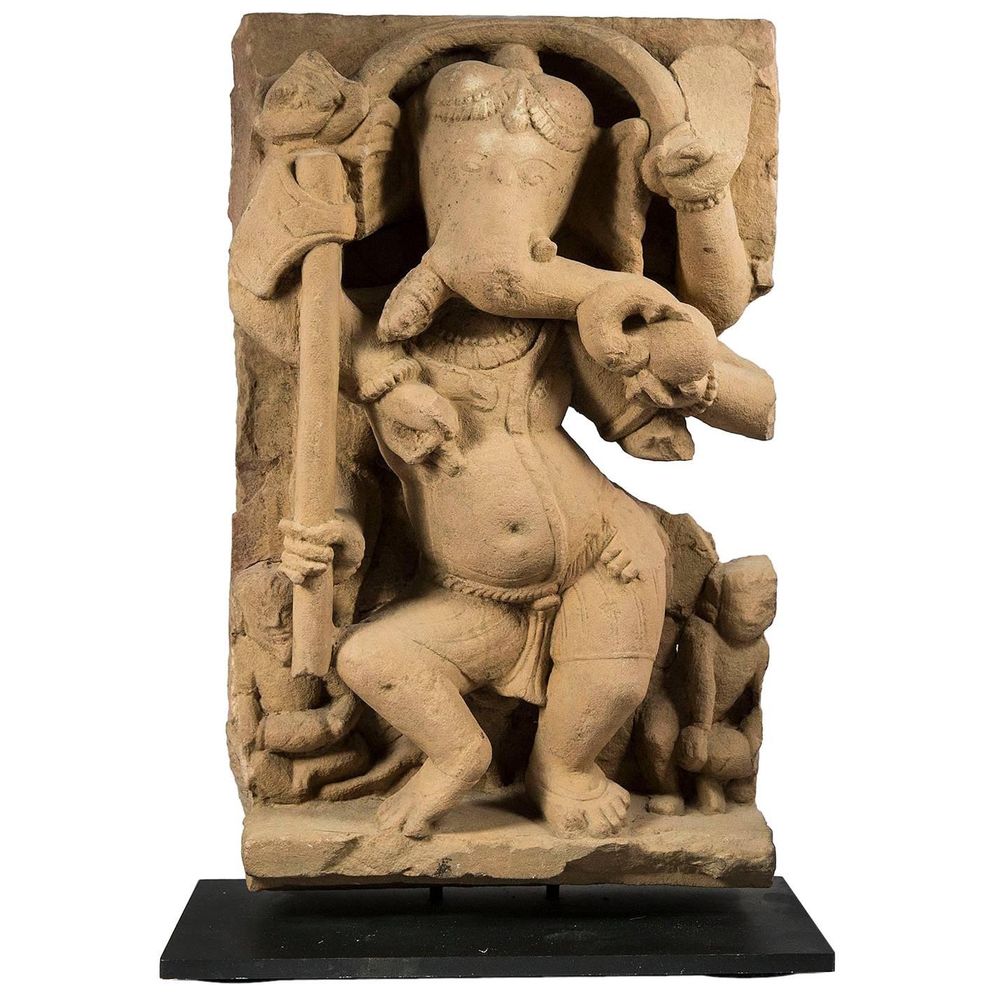 God Ganesha Stele. Uttar Pradesh, 10th - 11th Century For Sale