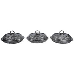 Silver Serveware, Ceramics, Silver and Glass
