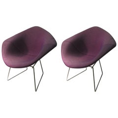 Paire de chaises Knoll Diamond de Harry Bertoia, de style moderne du milieu du siècle dernier