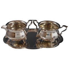 Georgian by Poole Sterling Silver Sugar & Creamer Applied Lion Feet SKU #2026