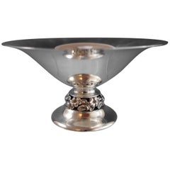 Mueck-Carey Sterling Silver Compote with Pcd Floral Design on Base, Hollowware