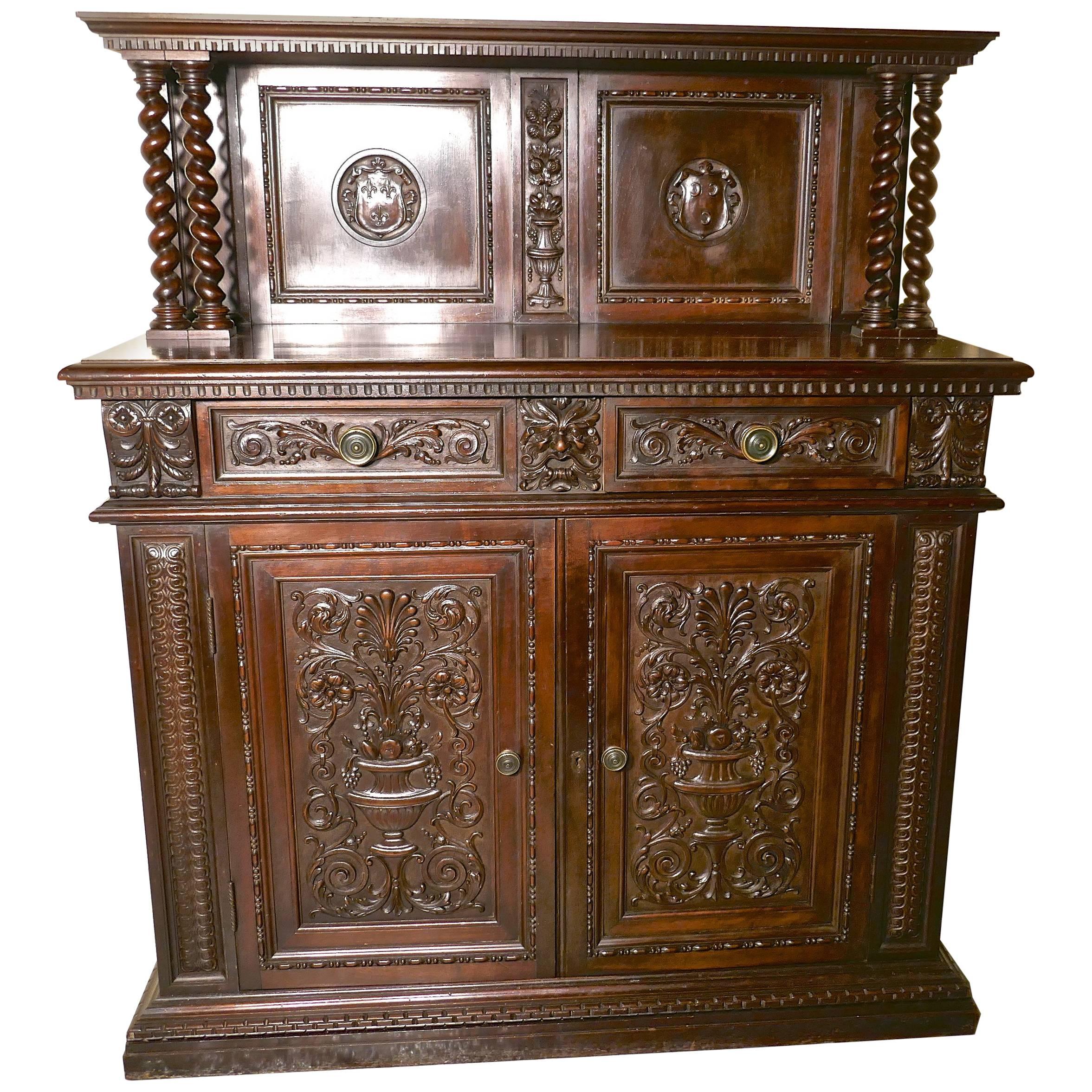 Green Man Gothic Carved Dresser by Edwards and Roberts