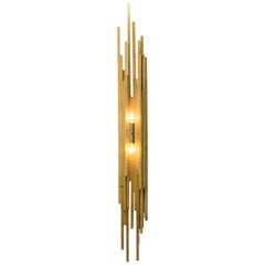 AMBROISE SCONCE - Modern Gold Leaf Sconce with Brass Details