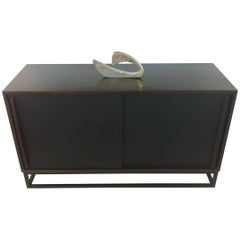 Chris Lehrecke Credenza, Powdercoated Aluminum and Ebony Wood Finish