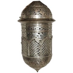 Retro Hammered Pierced Silver Plated Lantern