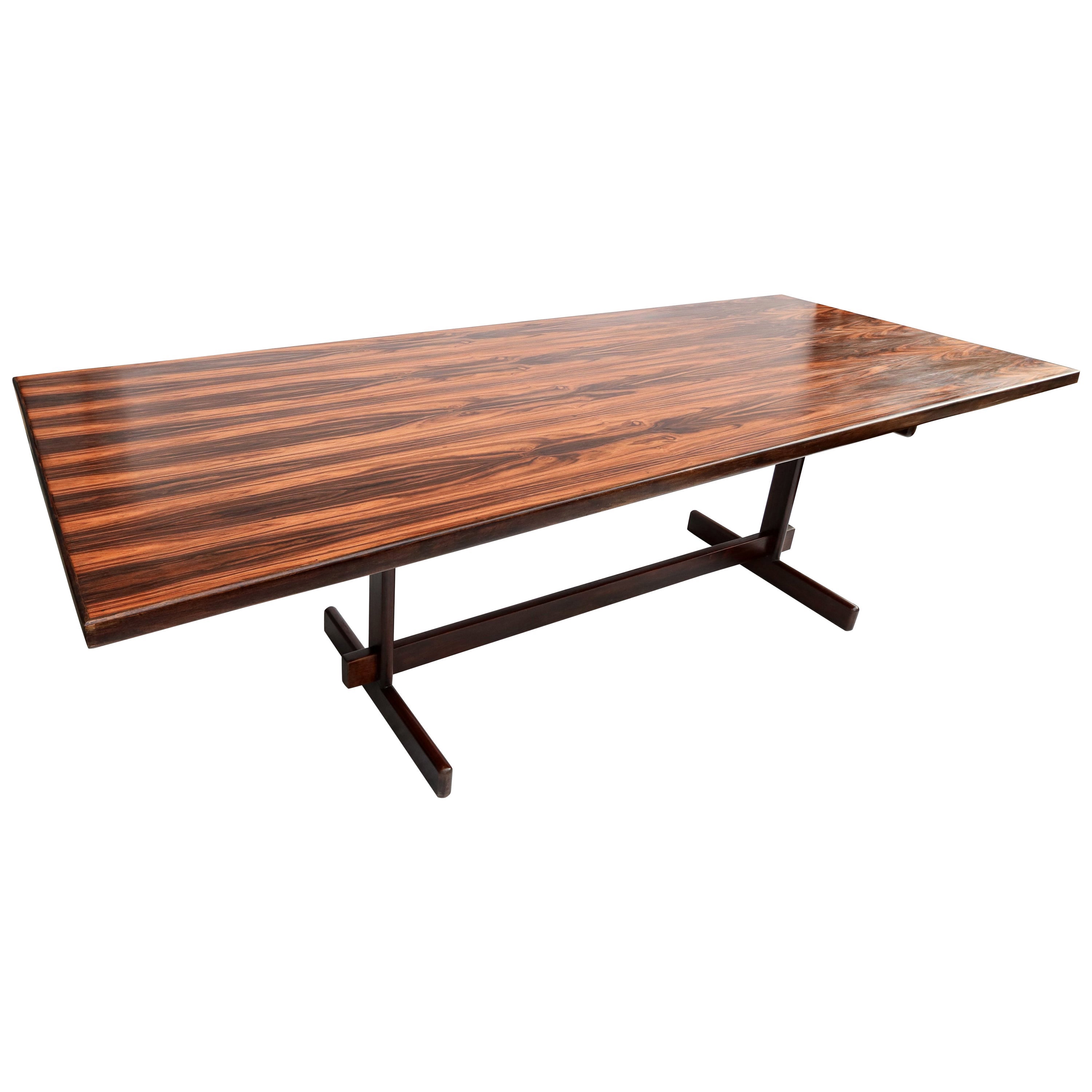 1960s Brazilian Jacaranda Wood Rectangular Dining Table For Sale at 1stDibs