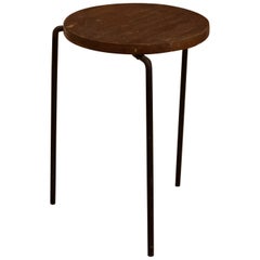 Mid Century Luther Conover Style Mahogany and Iron Side Table 