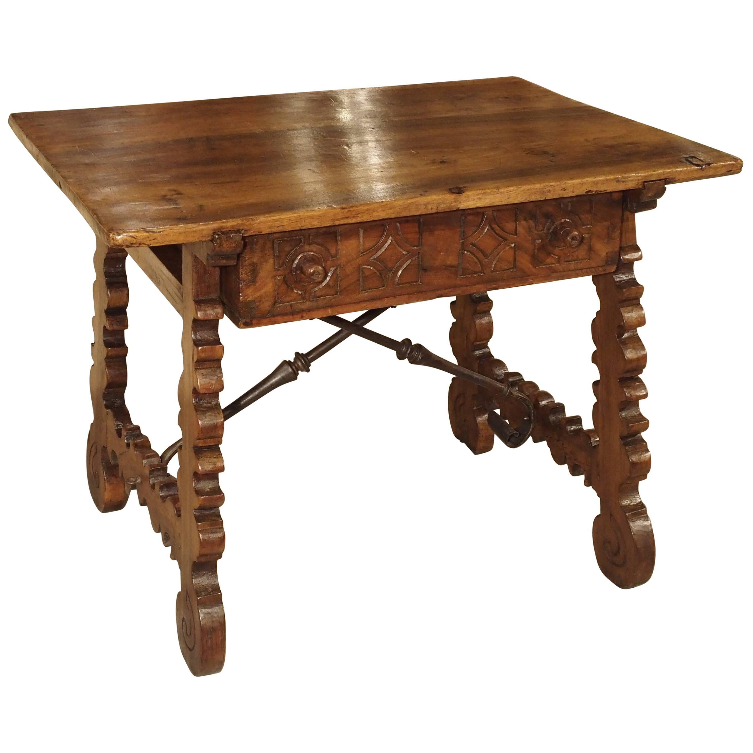 17th Century Walnut Wood Table from Northern Spain