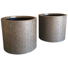 Pair of Forms and Surfaces Fiberglass Planters