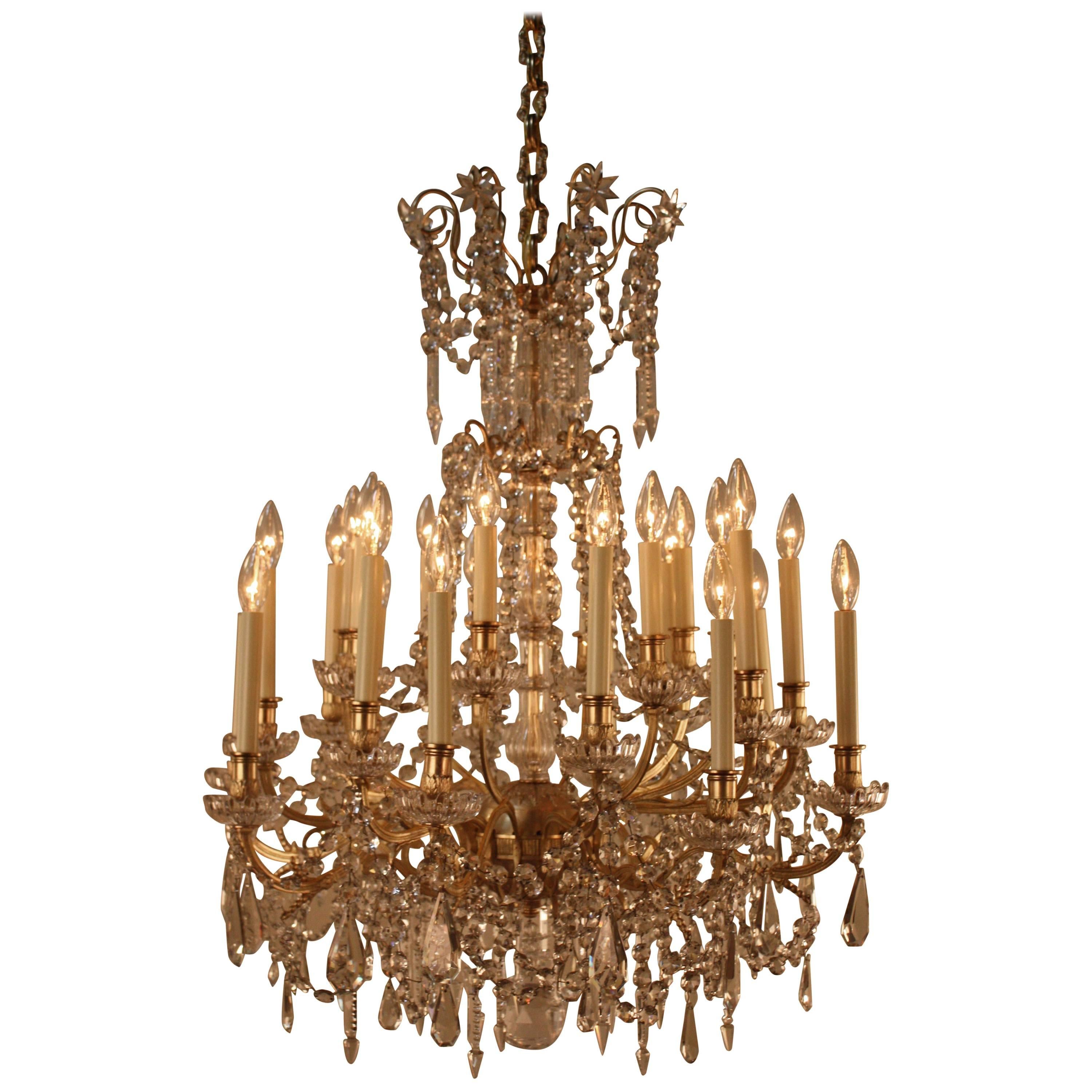 19th Century French Crystal and Bronze Chandelier by Baccarat